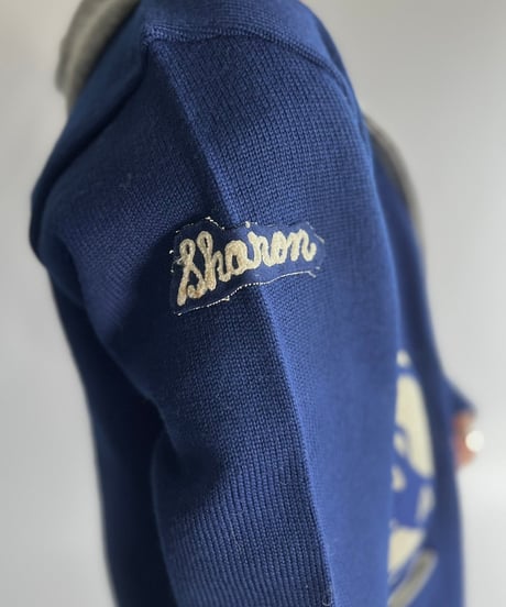 【USED】 Vintage Wool Lettered Cardigan/250118-018