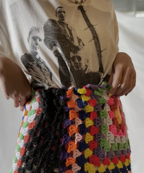 【RE;CIRCLE】 RE Granny Knit×Lace Long Skirt②/210917-007