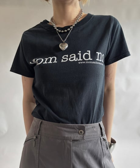 【USED】 RESIZED 00s GILDAN Mom said no. T-Shirt / 250830-013