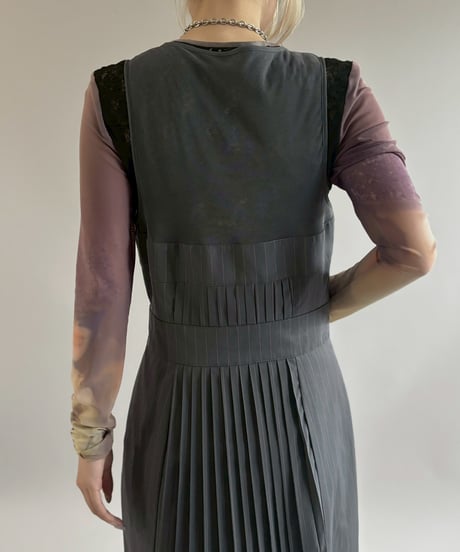 【USED】 Stripe Pattern Pleats Design N/S One-Piece / 260502-012