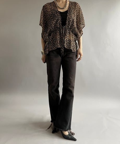 【USED】Leopard Patterned Sheer Top /240907-023
