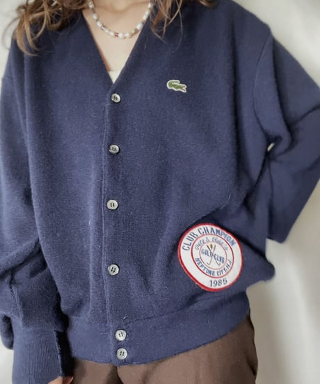 【USED】   LACOSTE Knit Cardigan④/211126-005