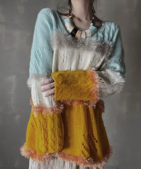 【USED】　Cable Mohair Knit Top/ 220220-018