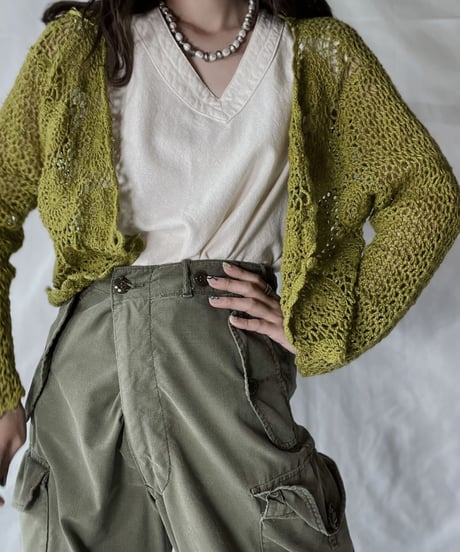 【USED】   Crochet Knit L/S Top③/210921-039