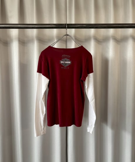 【USED】 Made In USA 05's HARLEY-DAVIDSON Layered Design L/S Tee / 260418-033