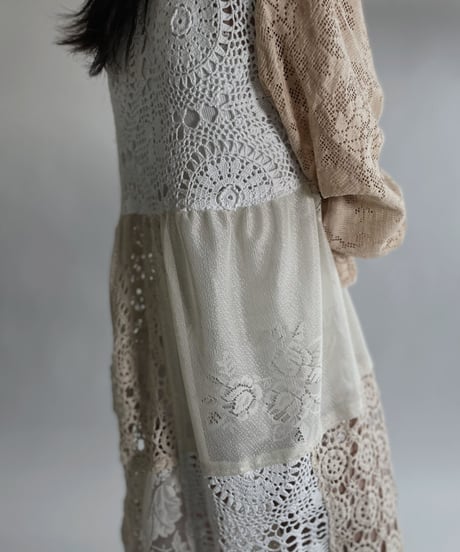 【RE;CIRCLE】 RE Crochet Lace Patchwork One-piece / 220526-009