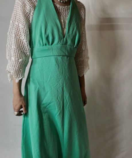 【USED】  Poly Halter Neck One-piece/20210819-009