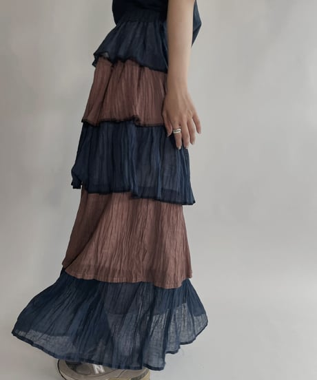 【RE;CIRCLE】 RE Tiered skirt / 220723-005