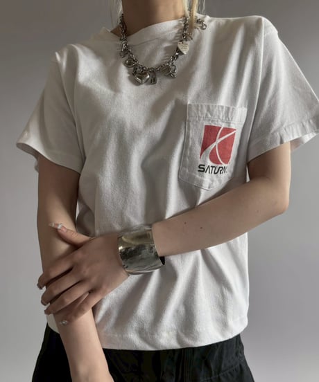 【USED】 RESIZED Made in USA Hanes SATURN T-Shirt / 260627-015