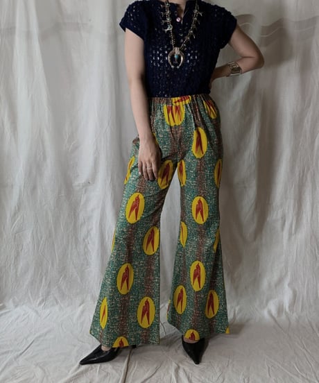 【RE;CIRCLE】 RE African Batik Flare Pants①/210428-012