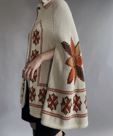 【USED】  Ward Acrylic Knit Poncho / 221029-021