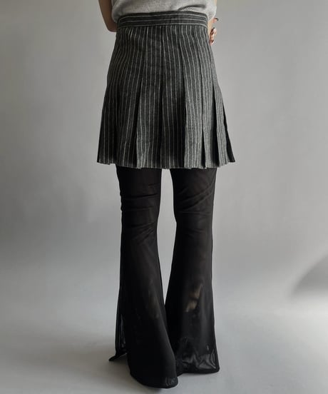 【USED】 Stripe Patterned Mini Skirt/  240224-026