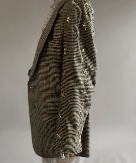 【USED】BRYAN and JOHNNY Houndstooth Patterned Design Jacket/ 240421-015