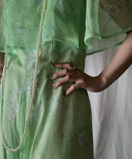 【USED】 Flower Patterned See-through N/S Dress/210714-033