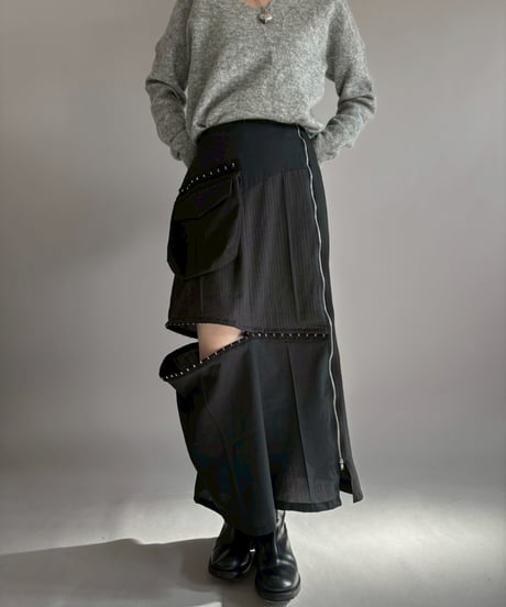 【RE;CIRCLE】 RE Suit Asymmetry Long Skirt / 260129-007
