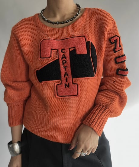 【USED】 Vintage Wool Lettered Knit Top/241130-024