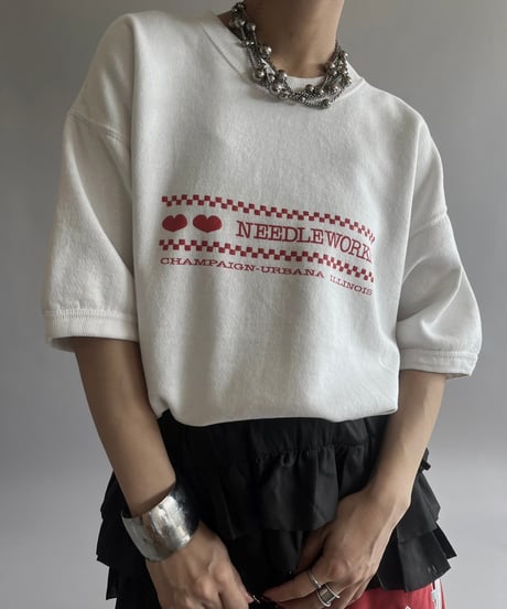 【USED】 Made in USA NEEDLEWORKS S/S Sweat Top  /240928-001