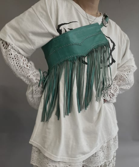 【USED】 Leather Fringe Belt / 230304-006