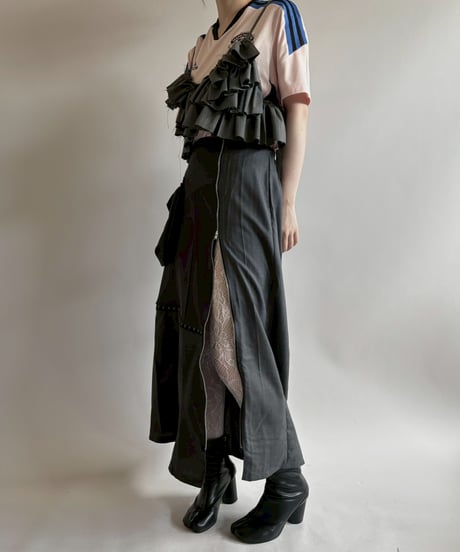 【RE;CIRCLE】 RE Suit Asymmetry Long Skirt/ 250717-008