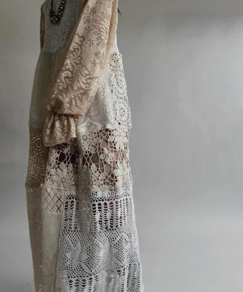 RE;CIRCLE】 RE Crochet Lace Patchwork One-piece