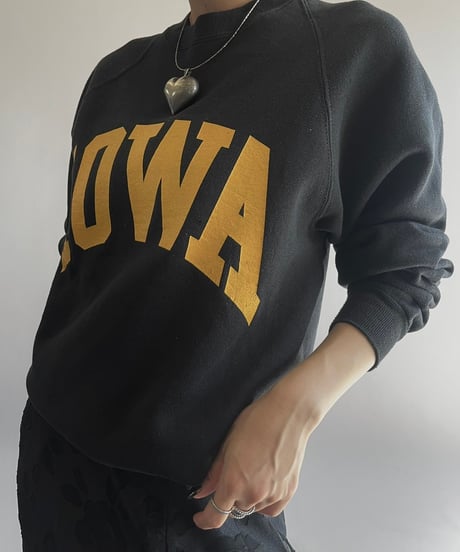 【USED】 Made in USA  Colleaglate Pacific 80's IOWA Sweat Top /241019-002