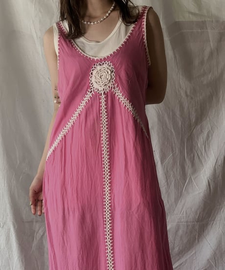 【USED】 White Cotton Camisole Dress①/210421-006