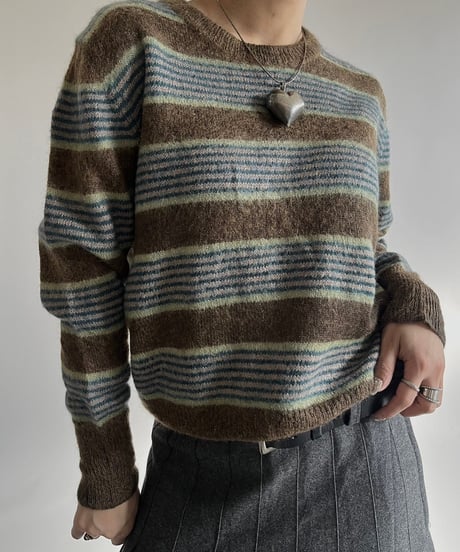 【USED】 Pattern Wool Knit Top /250118-028