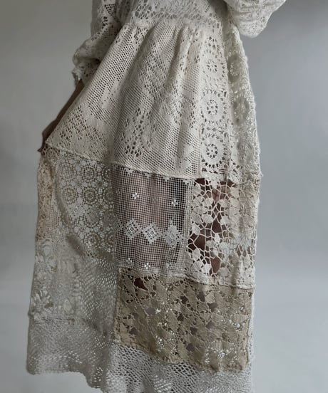 【RE;CIRCLE】 RE Crochet Lace Patchwork One-piece / 220526-008