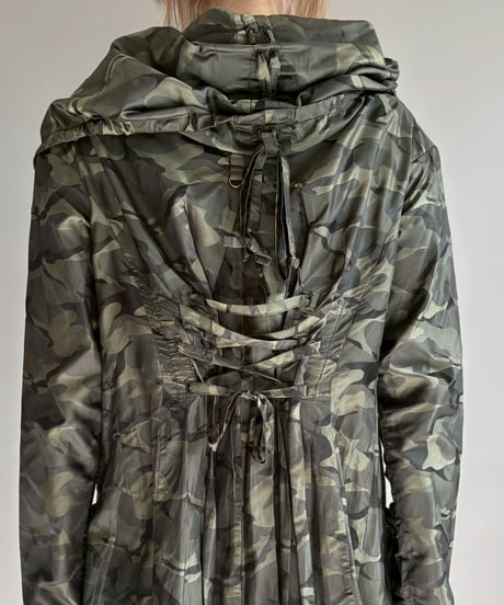 【USED】 MARITHE FRANCOIS GIRBAUD Camouflage Nylon Design Coat / 251227-017