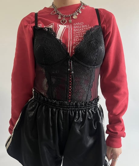 【USED】 Lace Patterned Sheer Camisole Bra Top /250125-002