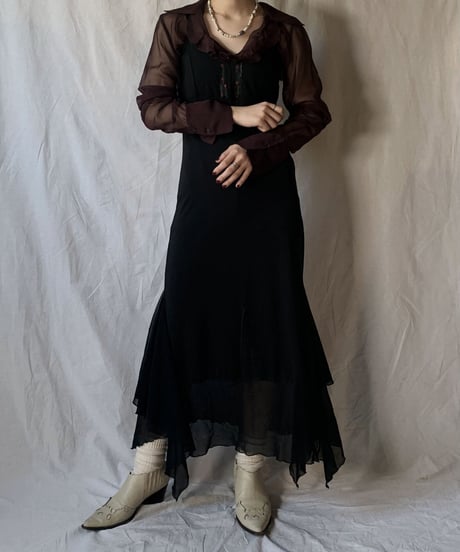 【USED】L/S See-through  Blouse  /210318-007