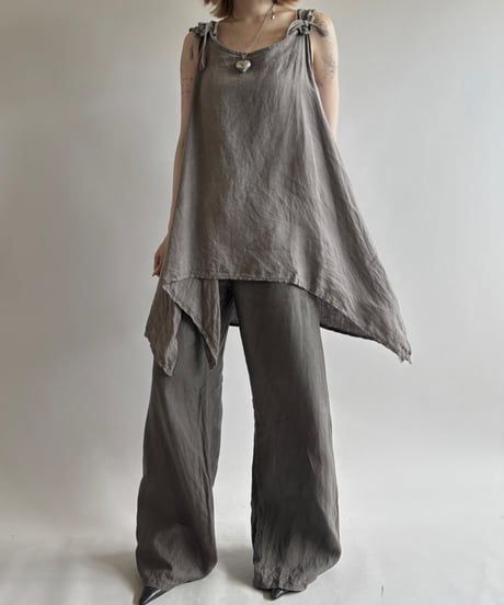 【USED】 MADE IN ITALY 100% LINEN N/S One-Piece / 250816-013