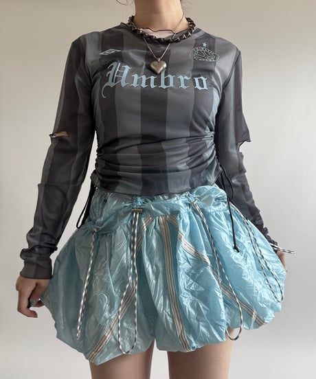 【RE;CIRCLE】 Re French Army Parachute Skirt Balloon Mini Sax Blue / 250424-002