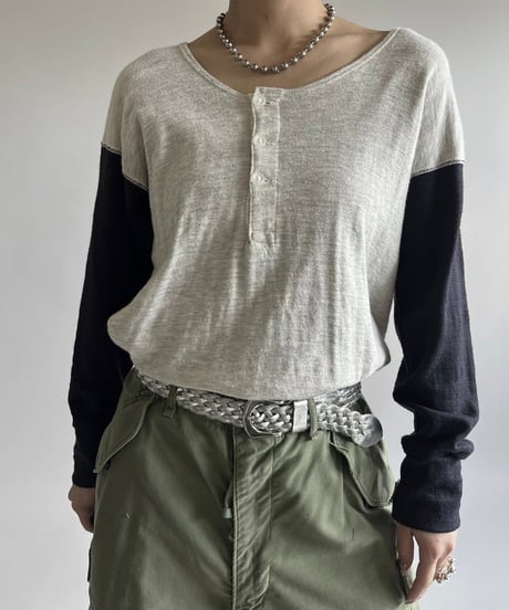 【USED】 Made in USA 60's Wilson × Duofold Henley Neck Top /250220-006