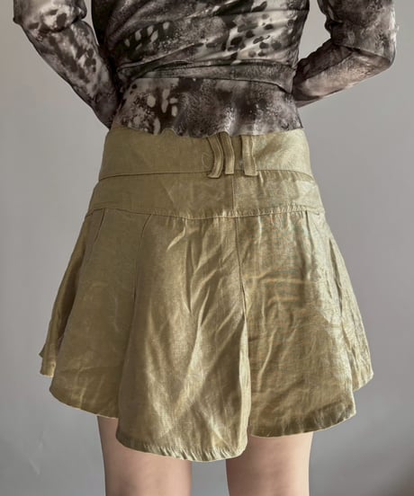【USED】 Shiny Flared Mini Skirt / 251206-022