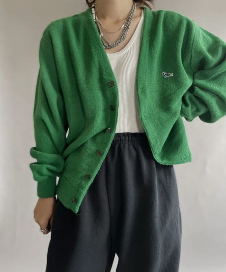 【USED】  Sportswear Acrylic Knit Cardigan / 221008-029