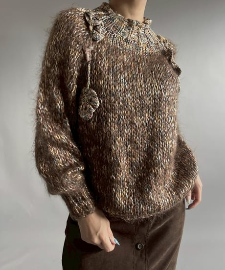 【USED】 Flower Motif Mohair Knit / 251122-011