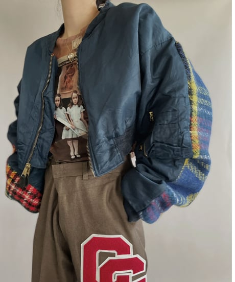 【RE;CIRCLE】 RE Short MA-1 Blanket Jacket Navy / 230112-021