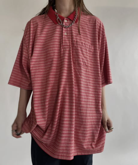 【USED】  PURITAN Striped Polo Shirt / 220618-021