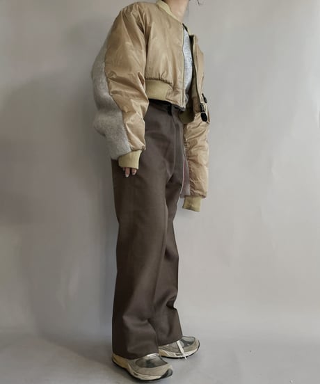 【RE;CIRCLE】 RE Short MA-1 Mohair Jacket Beige / 230112-022