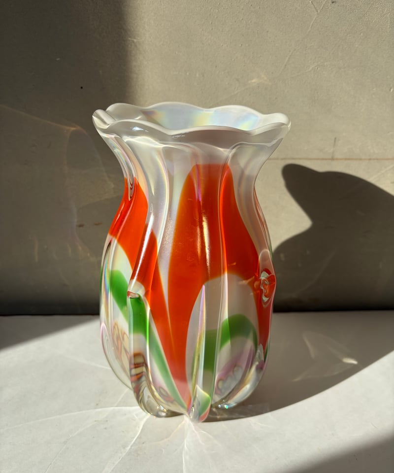 VINTAGE FLOWER VASE 花瓶 Vintage Made in BRAZIL Lusterware Ceramic flower vase/ビンテージ