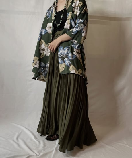 【USED】 Poly Long Pleats Skirt②/20210819-008
