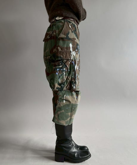 【USED】 Military Camouflage Cut Off Paint Pants /260117-018