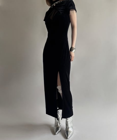 【USED】 Velour slit One-Piece  /250906-015