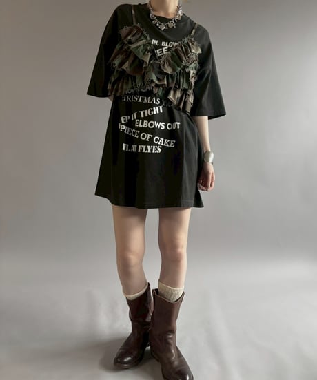 【RE;CIRCLE】 RE Camo Back Ribbon Frill Bustier / 260618-004