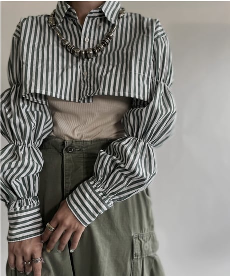 【RE;CIRCLE】 RE Short Striped Shirt / 220609-003