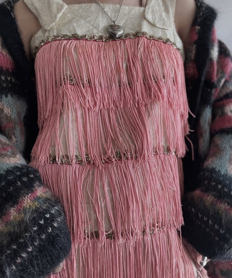 【USED】 Lame Fringe Camisole Top / 231112-014