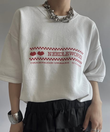 【USED】 Made in USA NEEDLEWORKS S/S Sweat Top  /240928-001