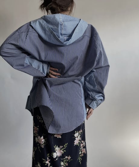 【RE;CIRCLE】 RE Stripe Shirt Mexican Hoodie / 220423-026