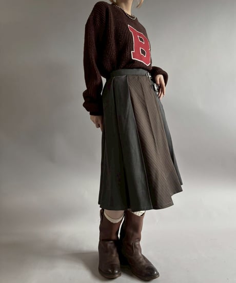 【RE;CIRCLE】 RE Suit Pleats Wrap Skirt/ 260108-004